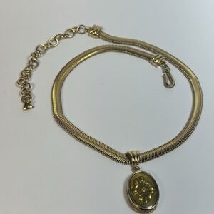 Pendant Necklace Vintage Liz Claiborne Gorgeous Chain Gold Tone 1980s